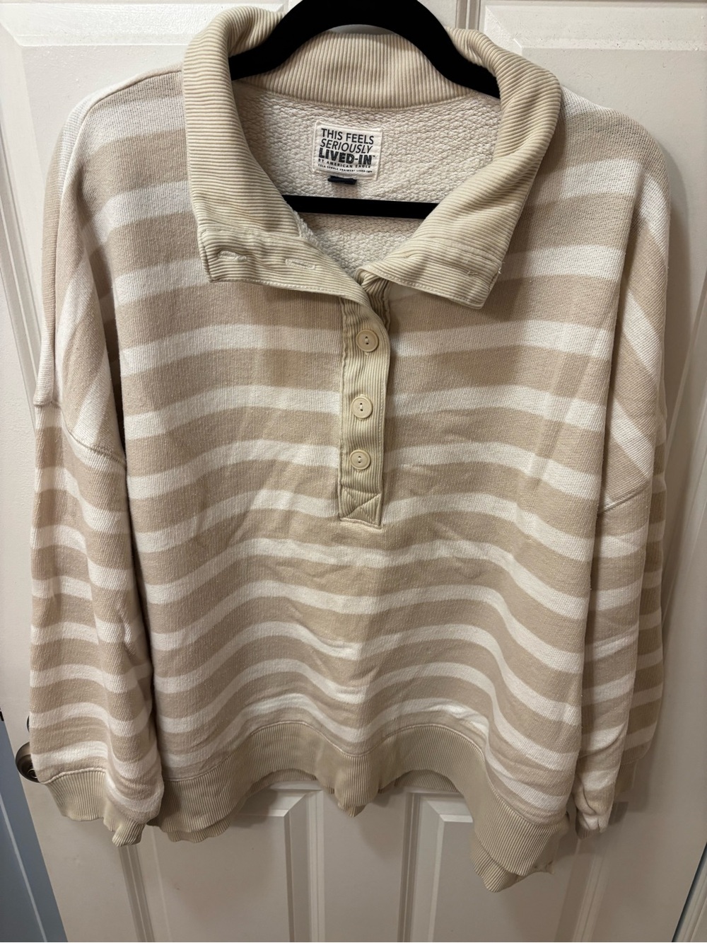 American Eagle Outfitters Beige & Cream Knit Pullover